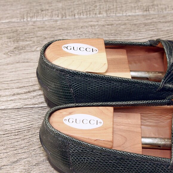 $ 1350 Genuine Lizard GUCCI Loafers 11.5 D Orig Box Orig Trees * add $26 Reptan - Picture 8 of 16
